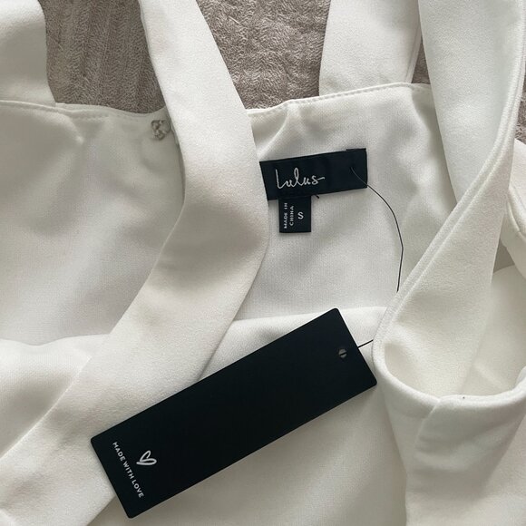 Lulus Social Sensation White Square Neck Mini Bodycon Dress - Size S - Picture 5 of 6